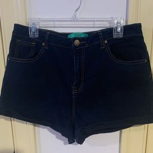 High-Rise Dark Jean Shorts